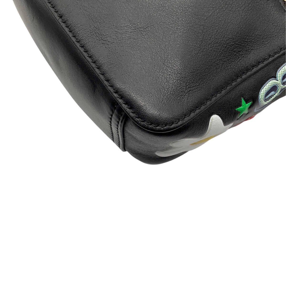 Anya Hindmarch Black Multi Sticker Patch Leather Crossbody Bag