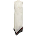 Load image into Gallery viewer, Oscar de la Renta White Sleeveless V-Neck Cotton Eyelet Midi Dress
