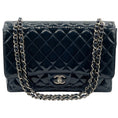 Load image into Gallery viewer, Chanel Navy Blue Patent Leather Maxi Flap Bag

