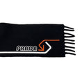 Load image into Gallery viewer, Prada Black / White / Orange Logo Print Fringed Cashmere Scarf
