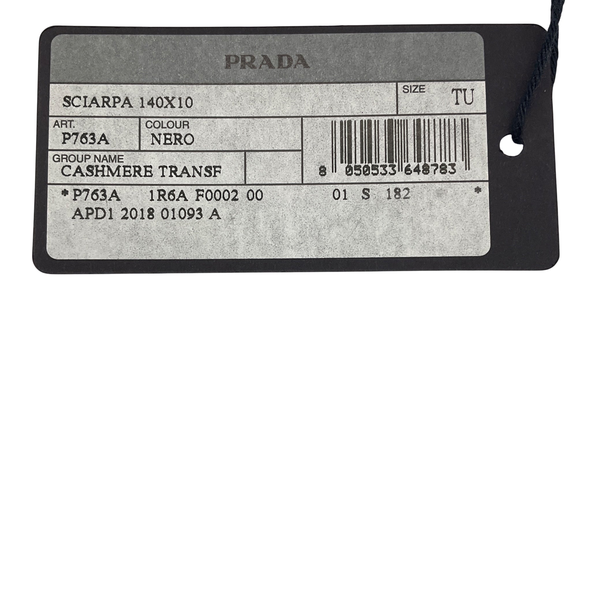 Prada Black / White / Orange Logo Print Fringed Cashmere Scarf