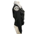 Load image into Gallery viewer, Understated Leather Black / Grey Fur Collar Moto Zip Leather Jacket
