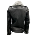 Load image into Gallery viewer, Understated Leather Black / Grey Fur Collar Moto Zip Leather Jacket
