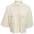 Load image into Gallery viewer, Nude Off White Milano Stitch Knit Short Sleeved Shirt Jacket with Pockets
