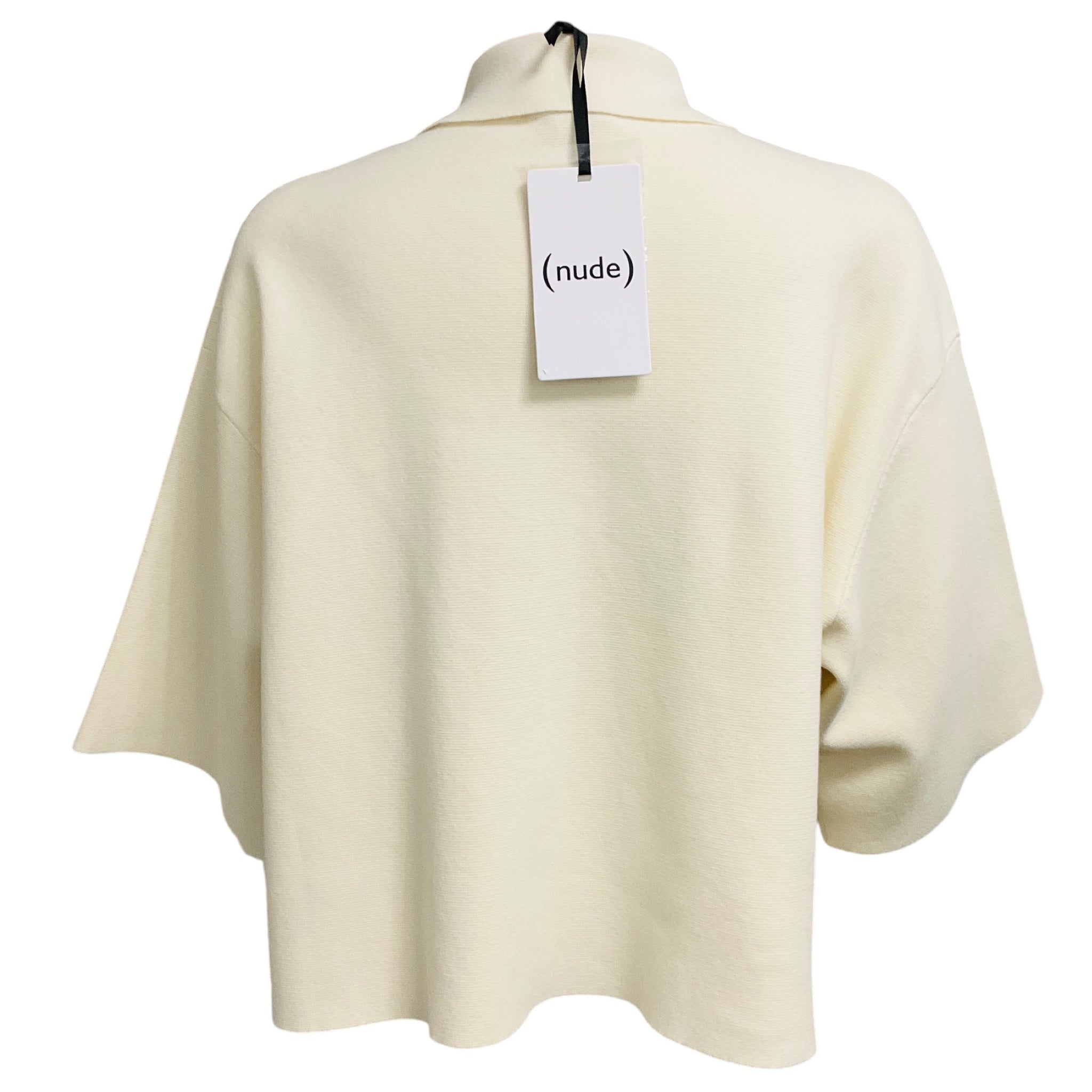 Nude Off White Milano Stitch Knit Short Sleeved Shirt Jacket with Pockets