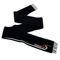 Load image into Gallery viewer, Prada Black / White / Orange Logo Print Fringed Cashmere Scarf
