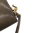 Load image into Gallery viewer, Hermes Vintage Olive Green Lizard Skin Leather Flap Shoulder Bag
