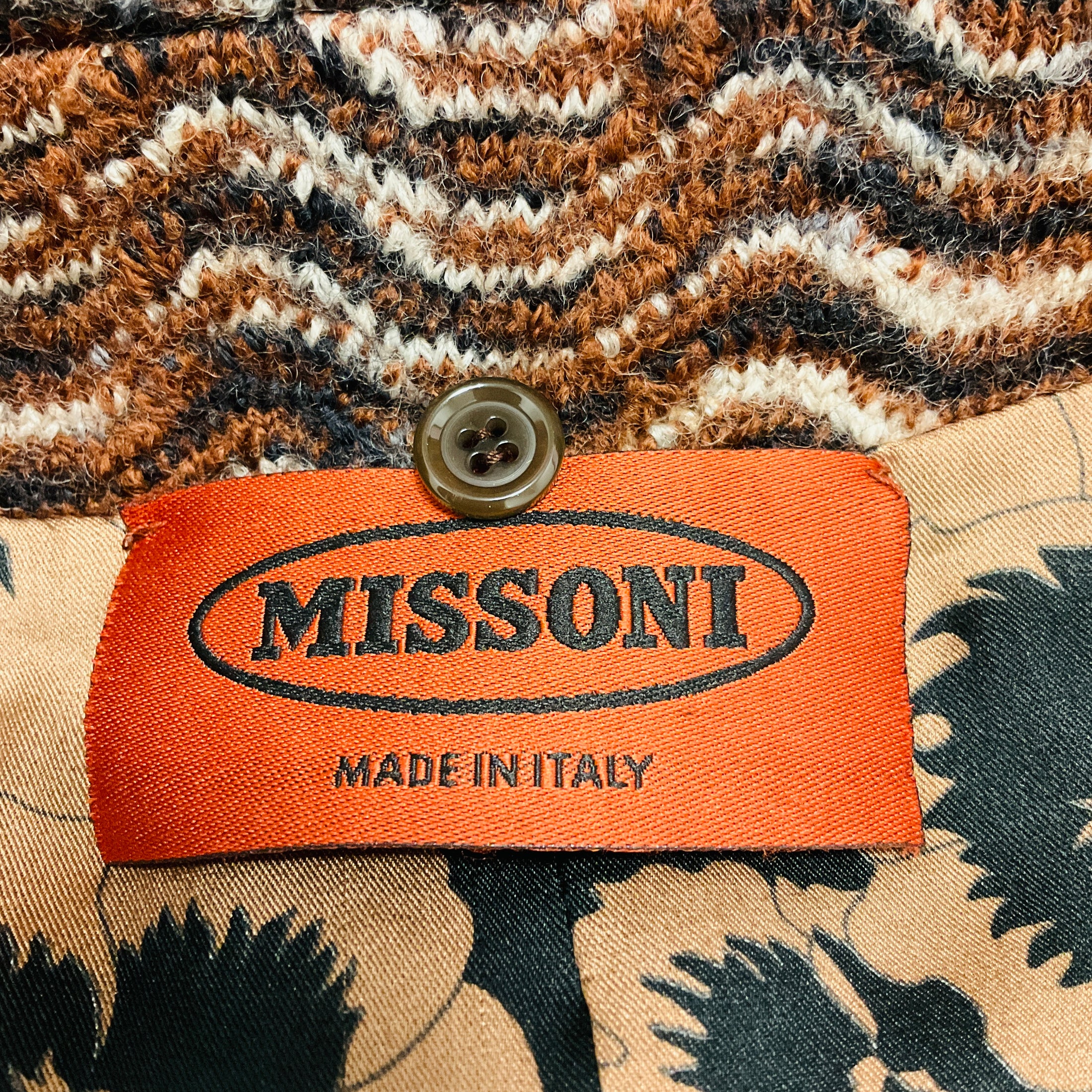 Missoni Brown Wool Knit Cape with Fur Trim
