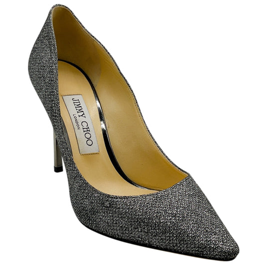 Jimmy Choo Silver Pewter Shimmer Pumps