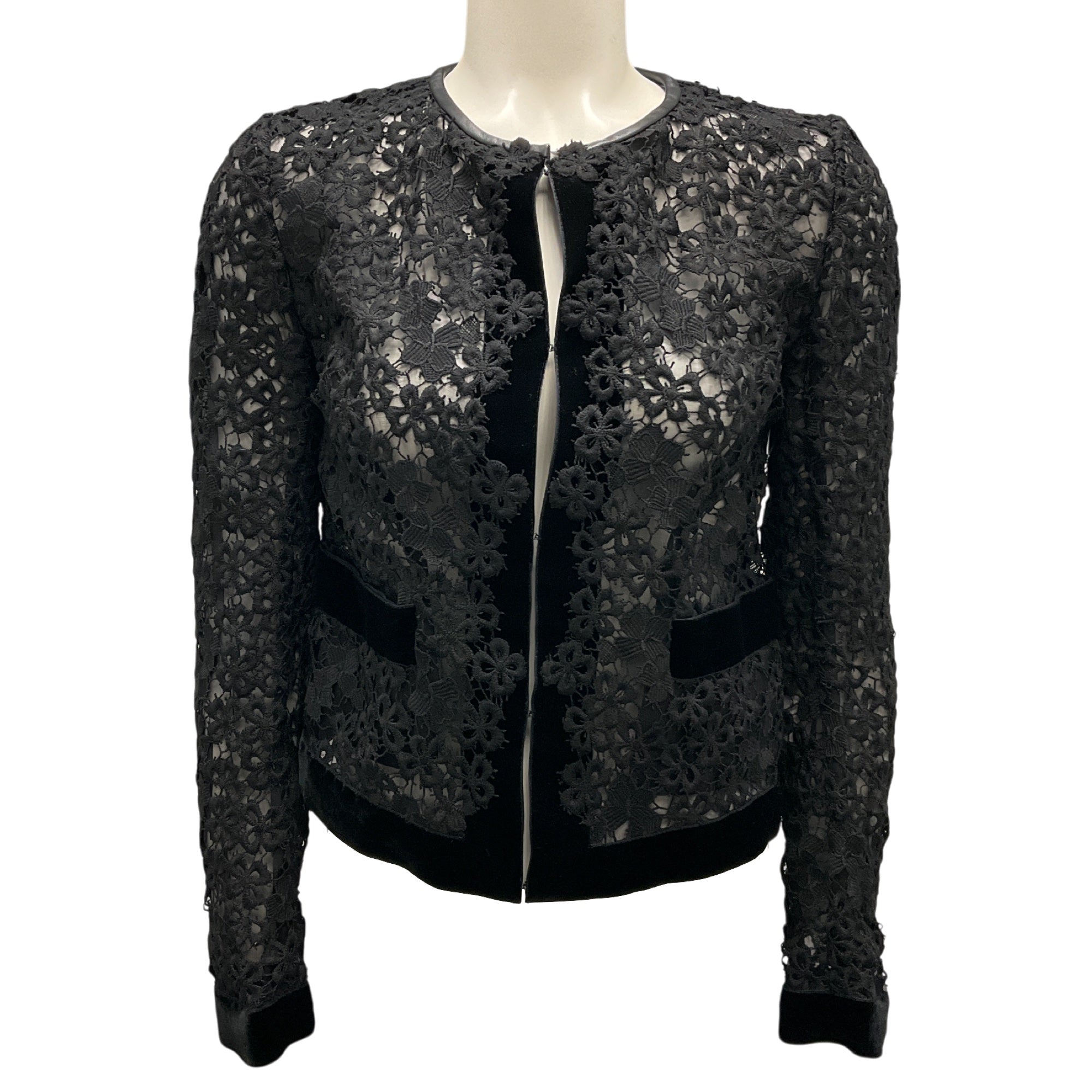 ERDEM Black Lace Victoria Jacket