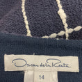Load image into Gallery viewer, Oscar de la Renta Navy / White Boucle Tweed Windowpane Check Top and Pants Set
