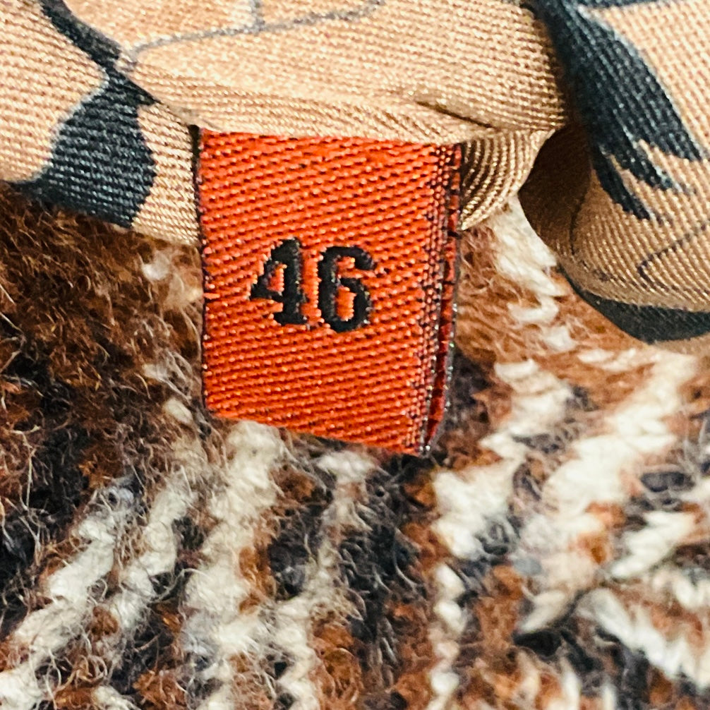Missoni Brown Wool Knit Cape with Fur Trim