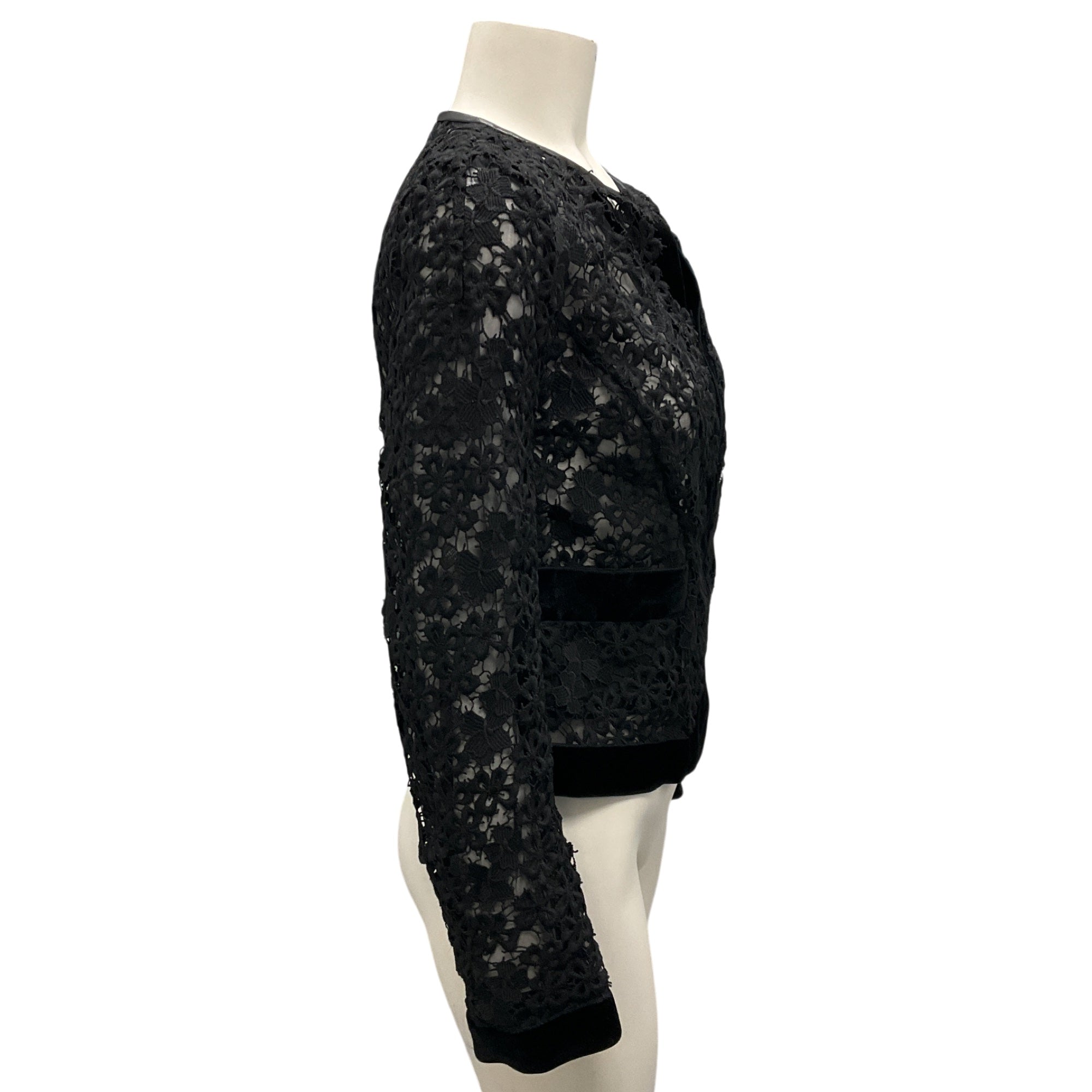 ERDEM Black Lace Victoria Jacket