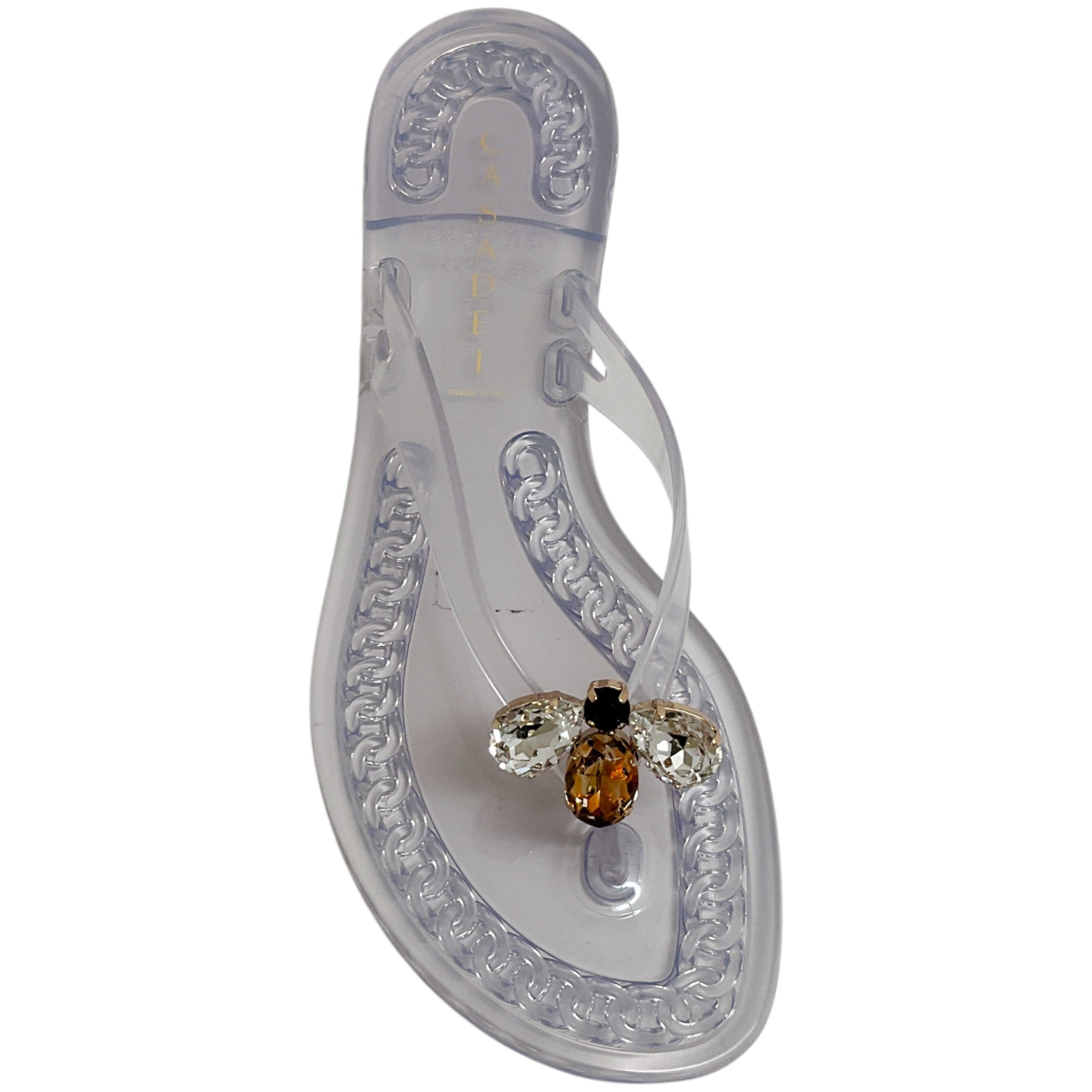 Casadei Queen Bee Ice Jelly Slide Sandals