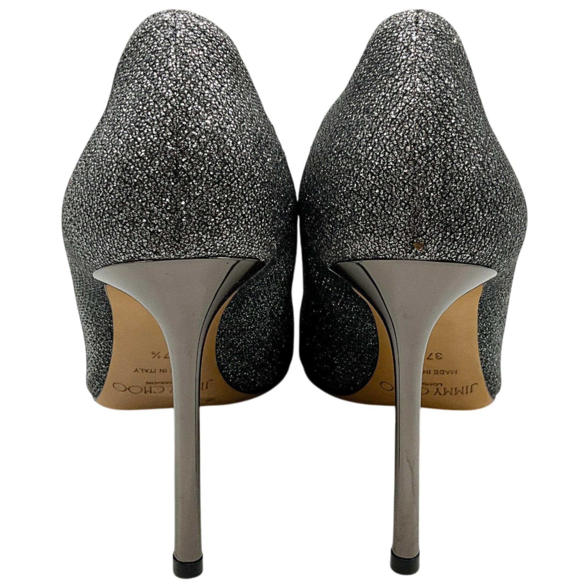 Jimmy Choo Silver Pewter Shimmer Pumps