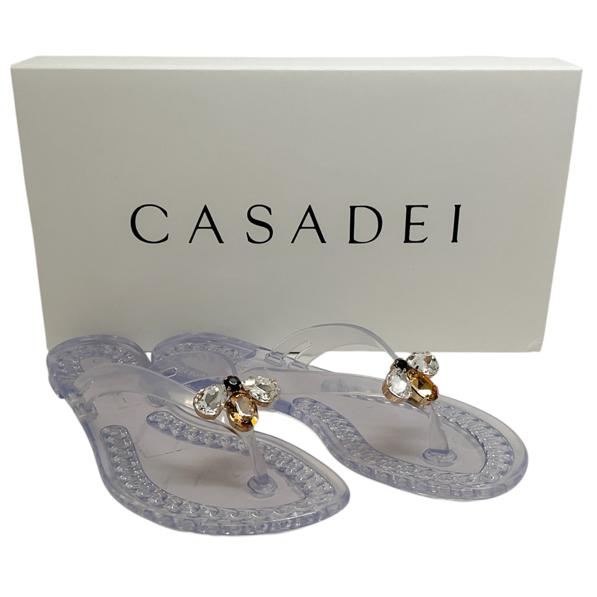 Casadei Queen Bee Ice Jelly Slide Sandals