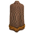 Load image into Gallery viewer, Missoni Brown Wool Knit Cape with Fur Trim
