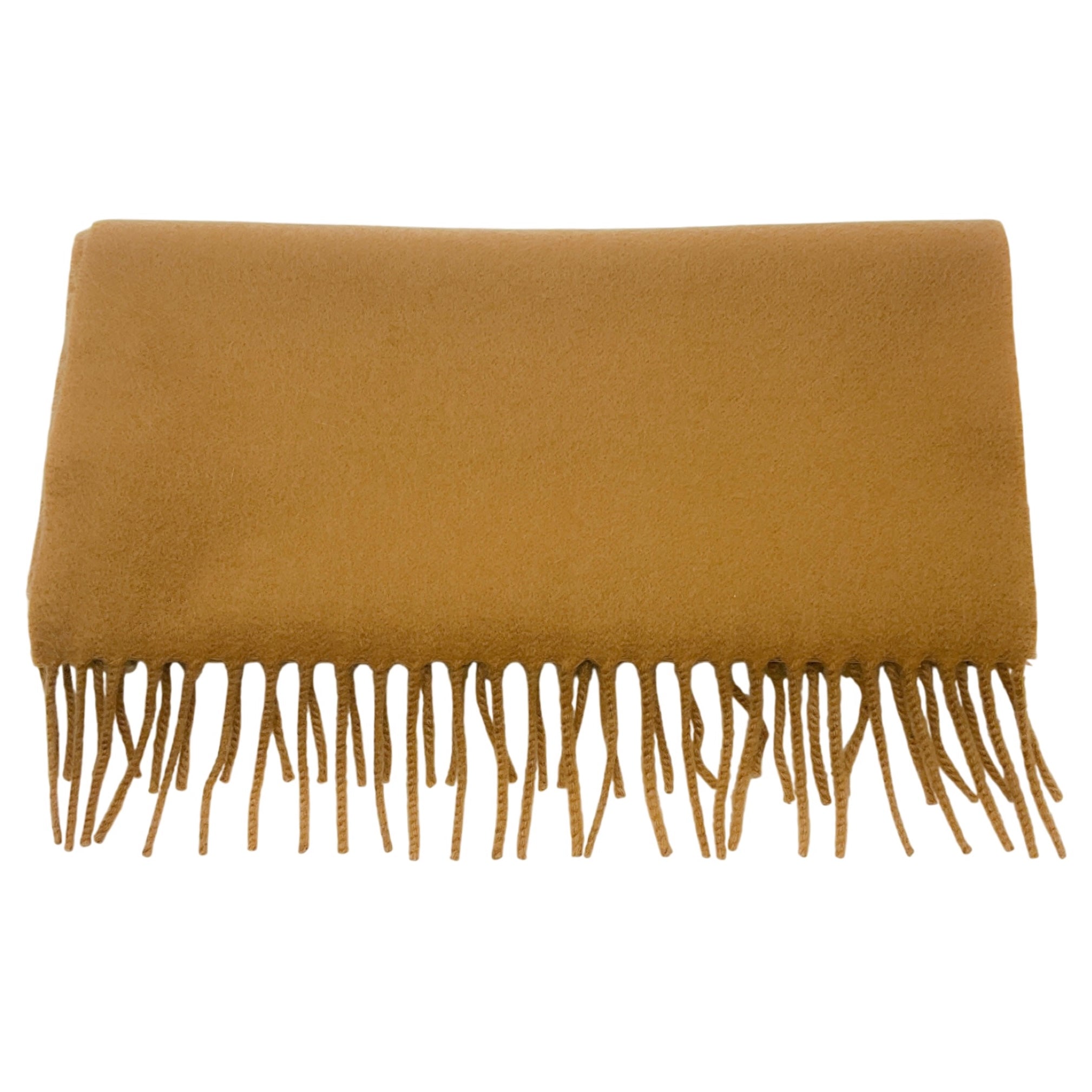 Loro Piana Camel Fringed Cashmere Scarf