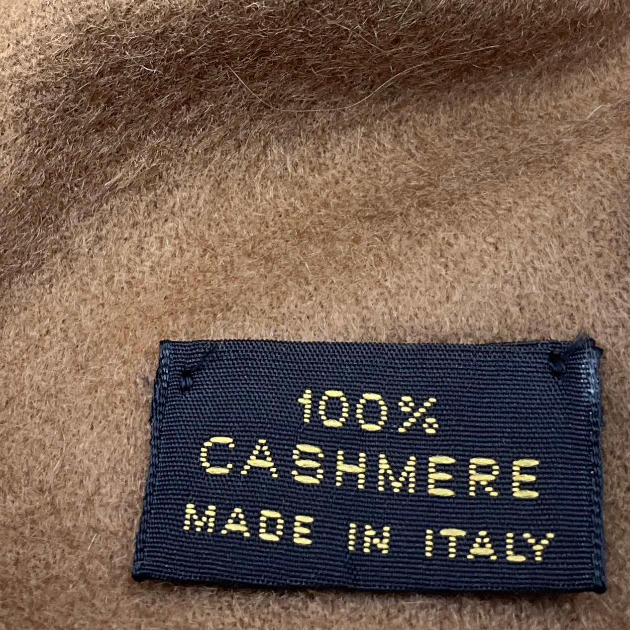 Loro Piana Camel Fringed Cashmere Scarf