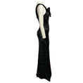 Load image into Gallery viewer, Roland Mouret Black Sleeveless Sequined Gown with Rosette Detail
