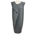 Load image into Gallery viewer, Max Mara Slate Grey Draped Detail Sleeveless Crepe Midi Dress
