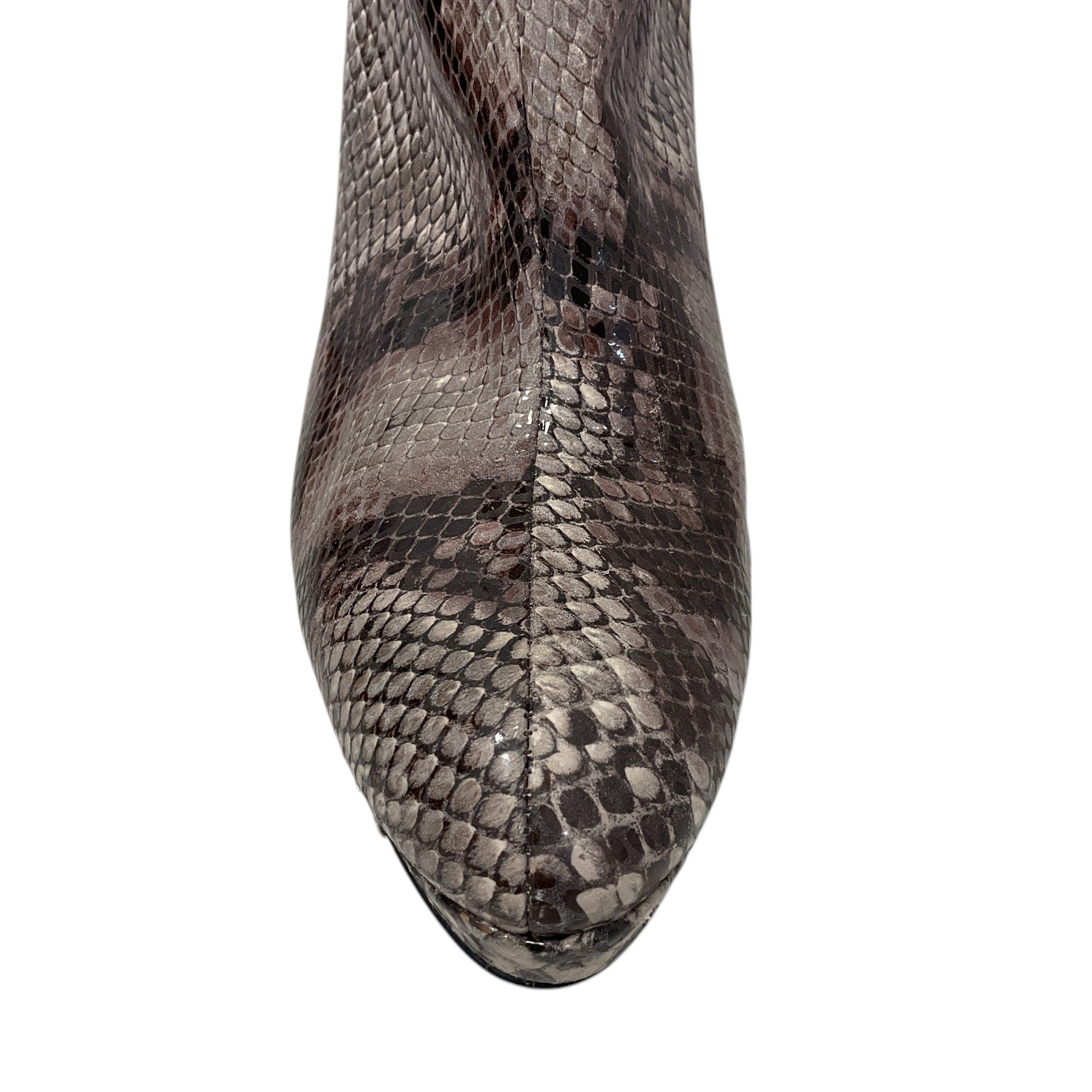 Stuart Weitzman Beige / Brown Snake Print Tall Boots