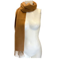 Load image into Gallery viewer, Loro Piana Camel Fringed Cashmere Scarf
