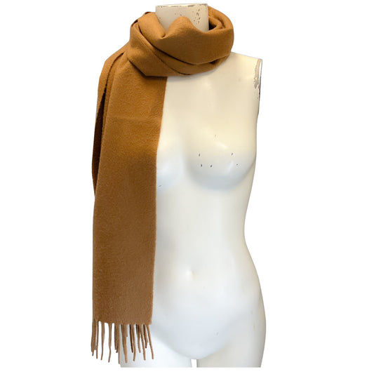 Loro Piana Camel Fringed Cashmere Scarf