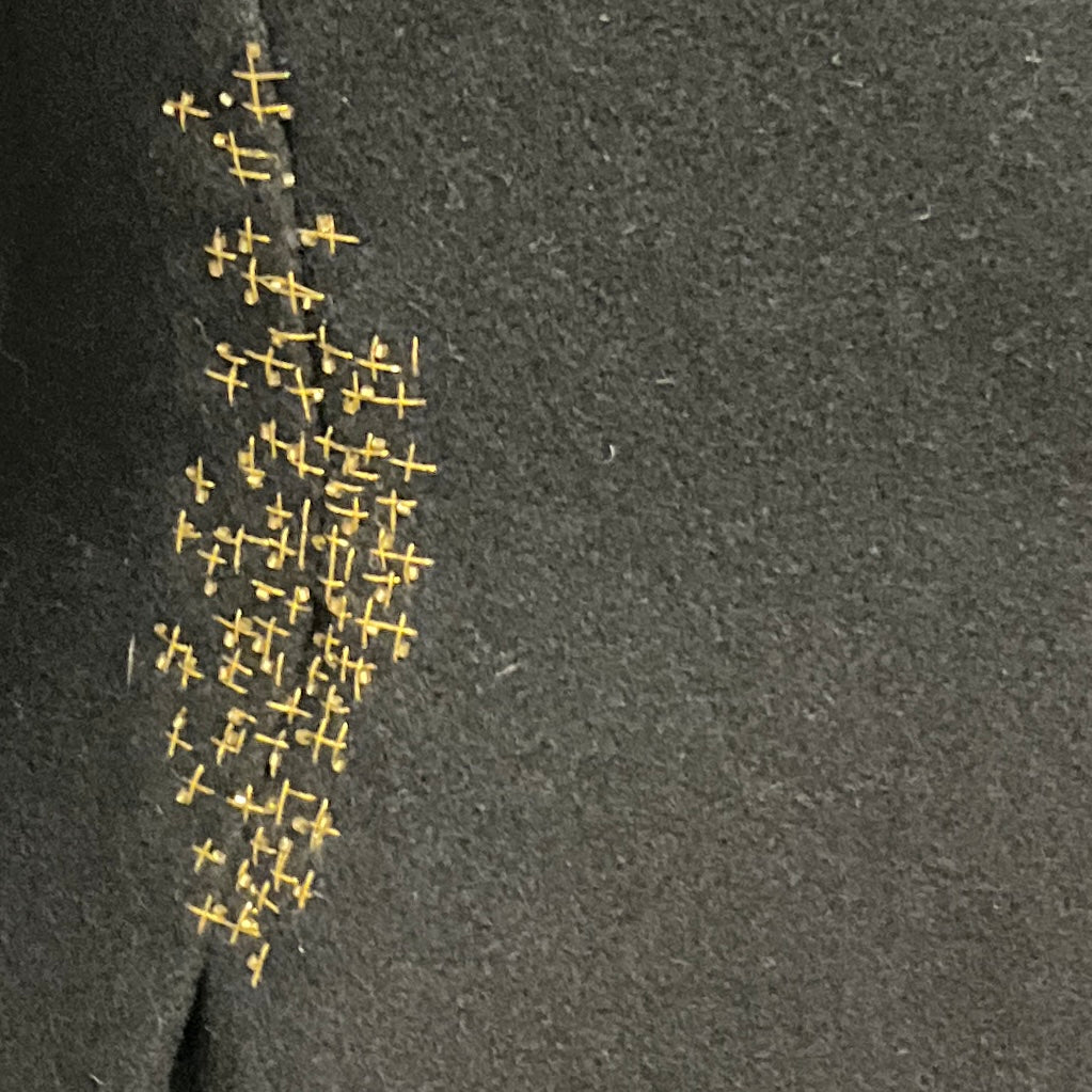 Dries Van Noten Black / Gold Metal Thread Embroidered Wool Jacket / Coat