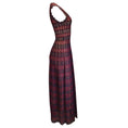 Load image into Gallery viewer, Alaia Burgundy / Black Sleeveless Laser-Cut Knit Maxi Dress
