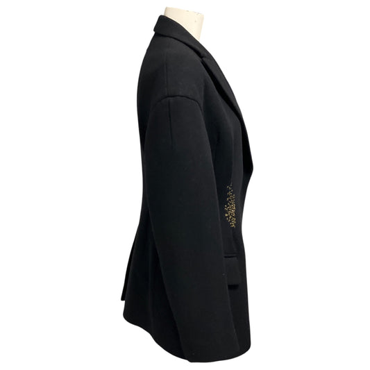 Dries Van Noten Black / Gold Metal Thread Embroidered Wool Jacket / Coat