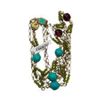 Load image into Gallery viewer, Chanel 2005 Turquoise, Pearl, Amethyst, and Green Stone Embellished Long Gold Chain Necklace
