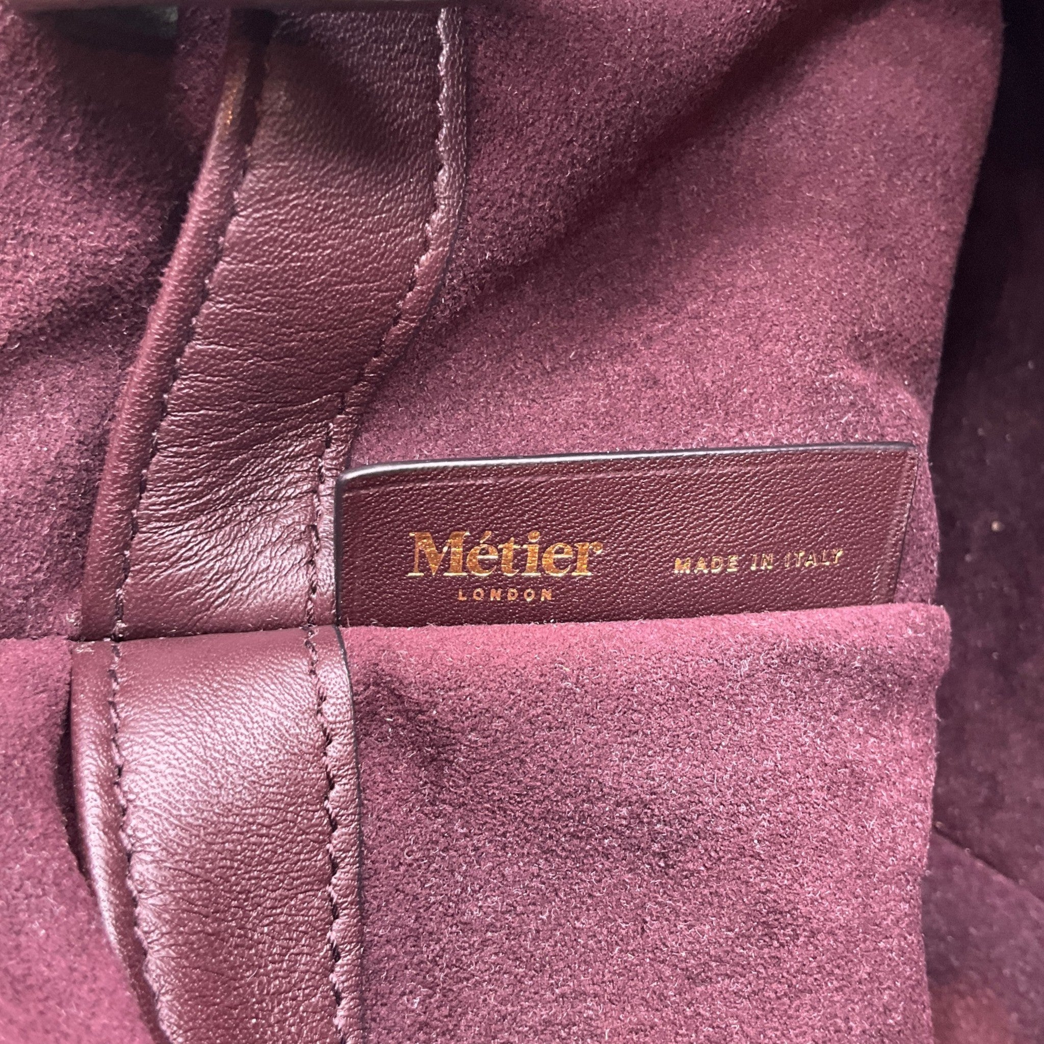 Métier Green Suede Vérité Mini Braided Leather Trimmed Tote