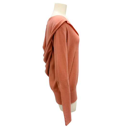 Rick Owens Rust Cyclamen Babel Spring Summer 2019 Hooded Cashmere Knit Sweater