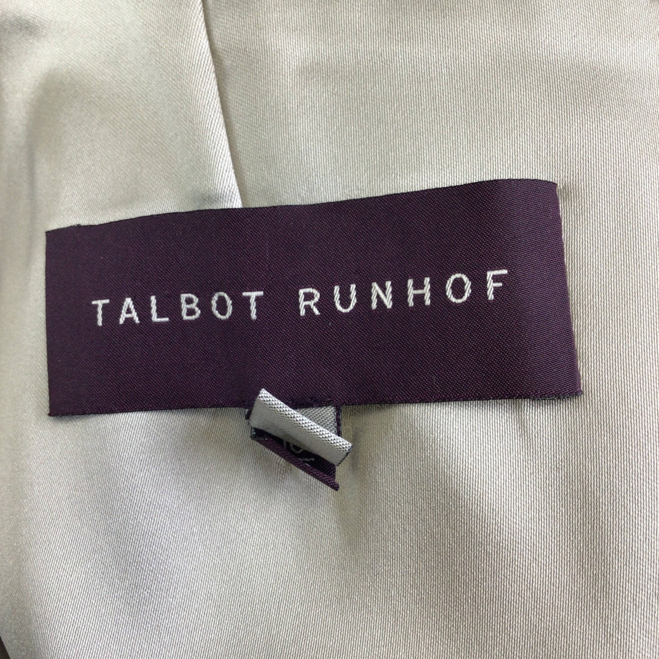 Talbot Runhof Silver Metallic Ruched Three-Quarter Sleeved Satin Midi Dress