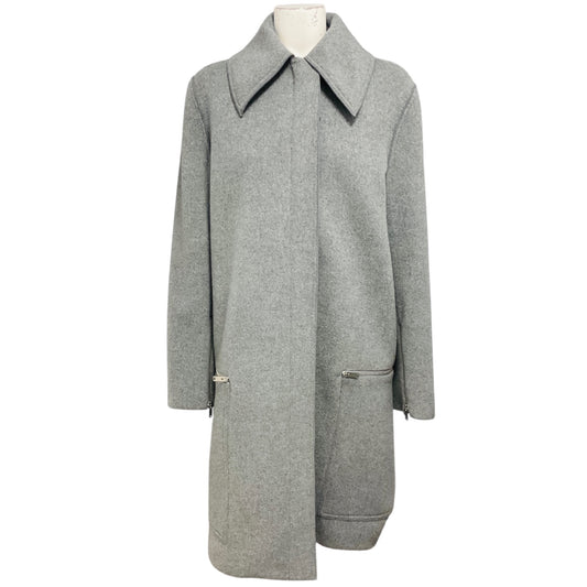 Stella McCartney Grey Zip Front Mid Length Wool Coat