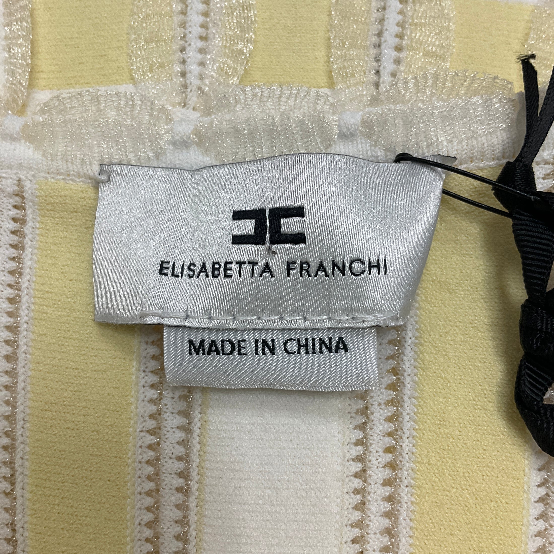 Elisabetta Franchi Lemonade / Ivory Striped Knitted Dress