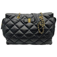 Load image into Gallery viewer, Salvatore Ferragamo Black Leather Quilted Shoulder Bag with Bow

