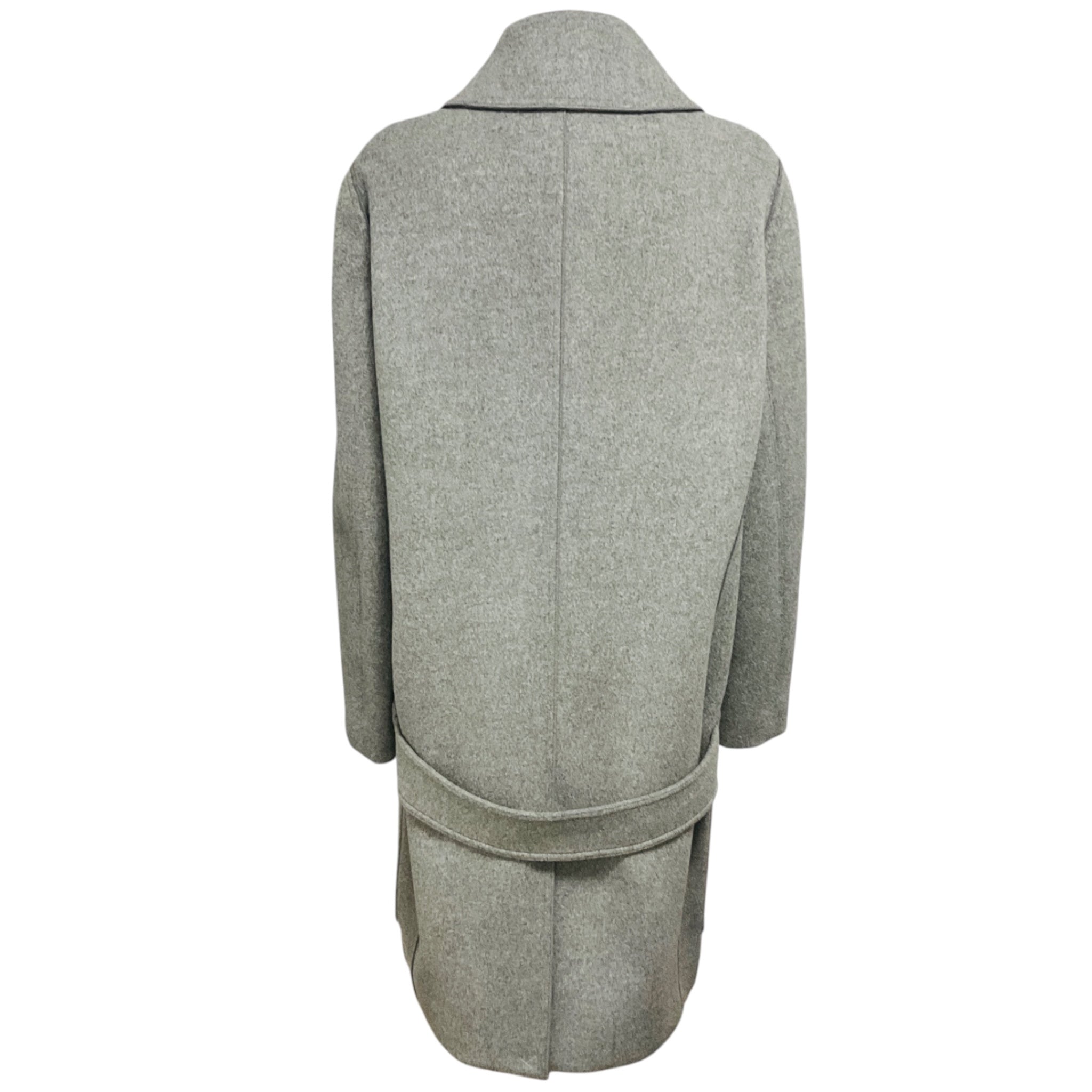 Stella McCartney Grey Zip Front Mid Length Wool Coat