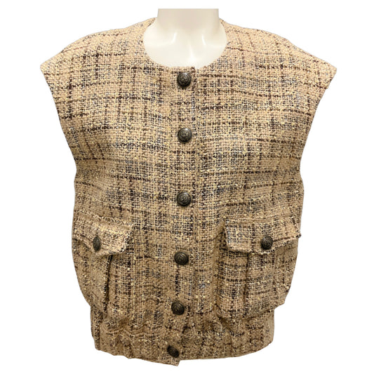 L'Agence Camel Tweed Uma Vest