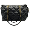 Load image into Gallery viewer, Salvatore Ferragamo Black Leather Quilted Shoulder Bag with Bow
