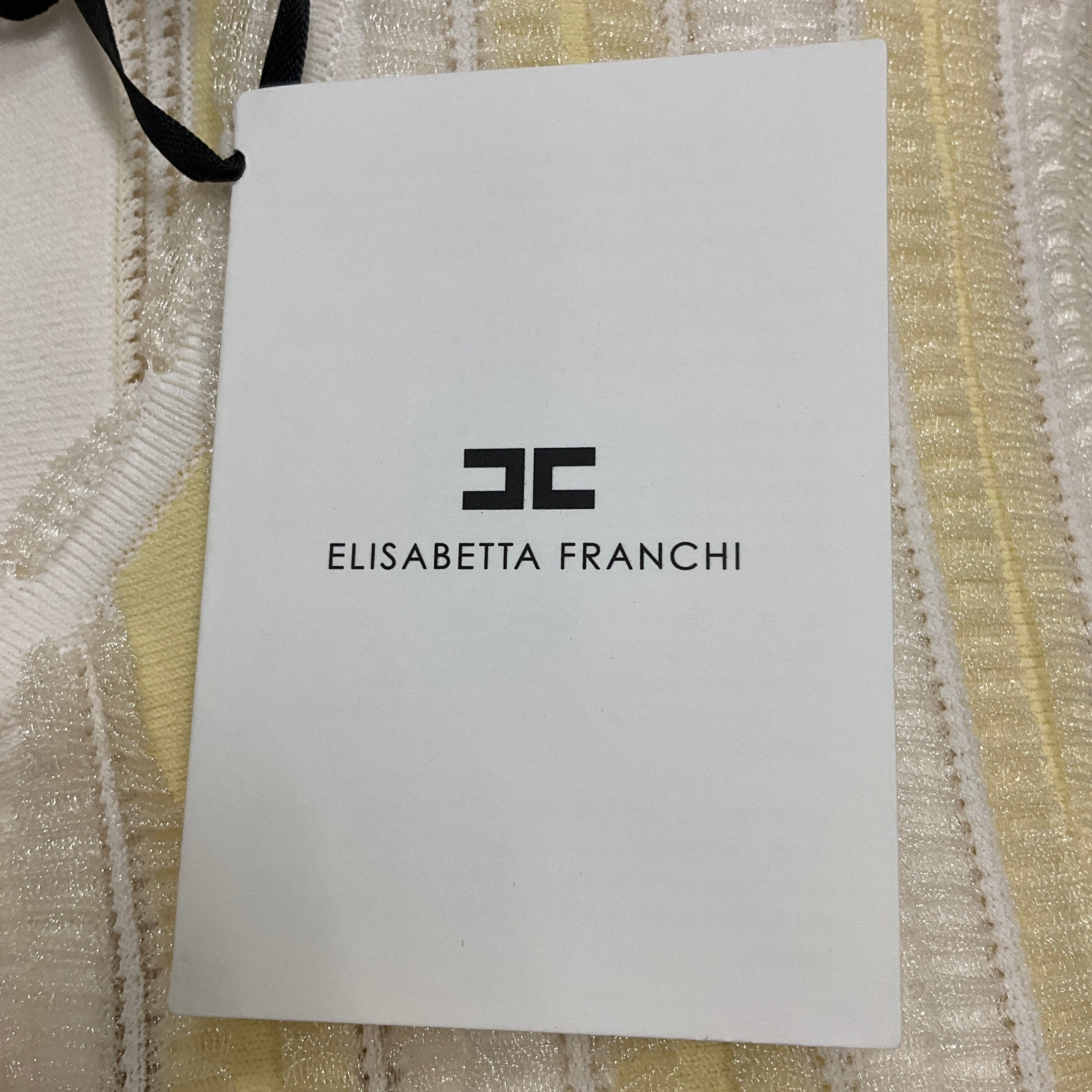 Elisabetta Franchi Lemonade / Ivory Striped Knitted Dress