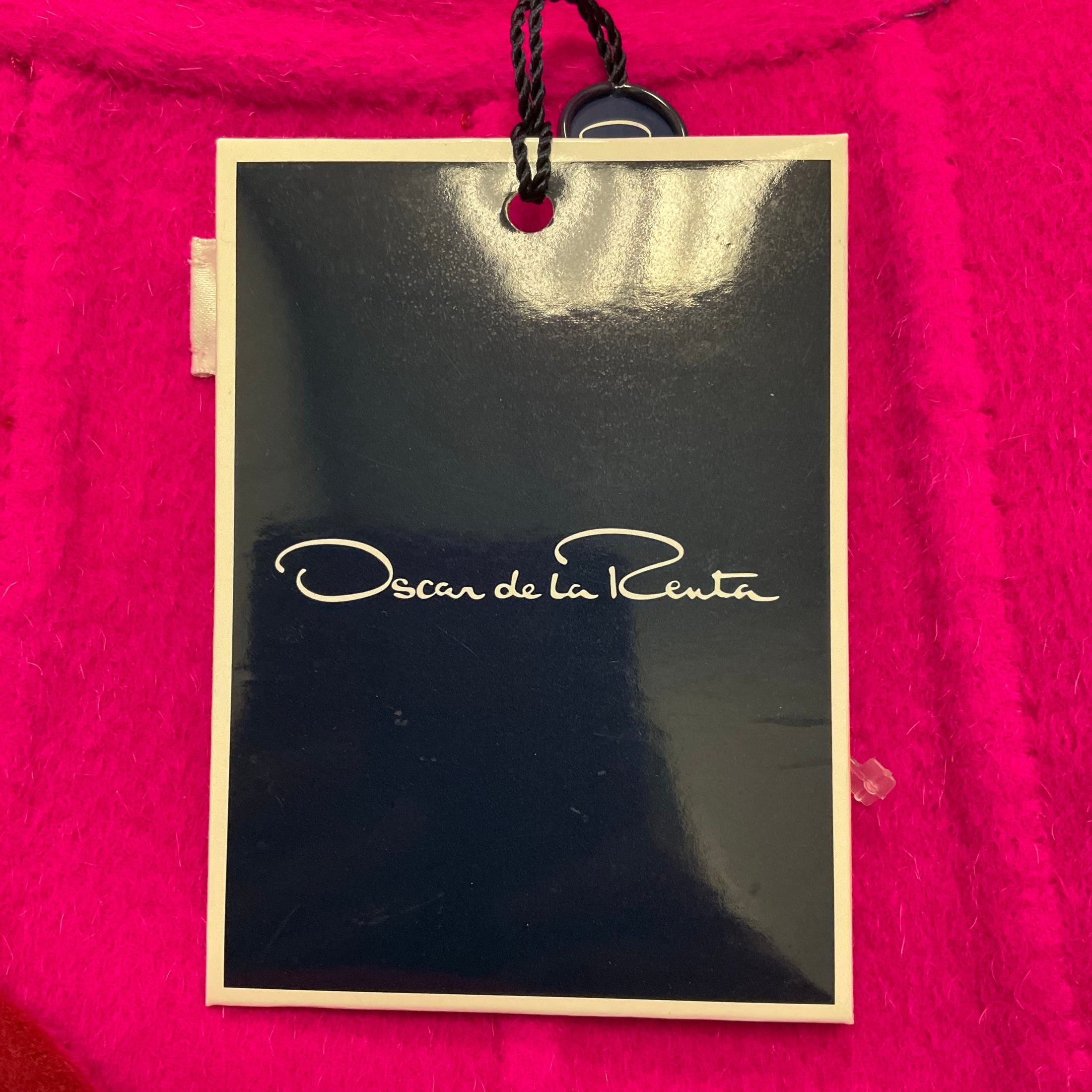 Oscar de la Renta Red / Pink Colorblock Wool and Cashmere Coat