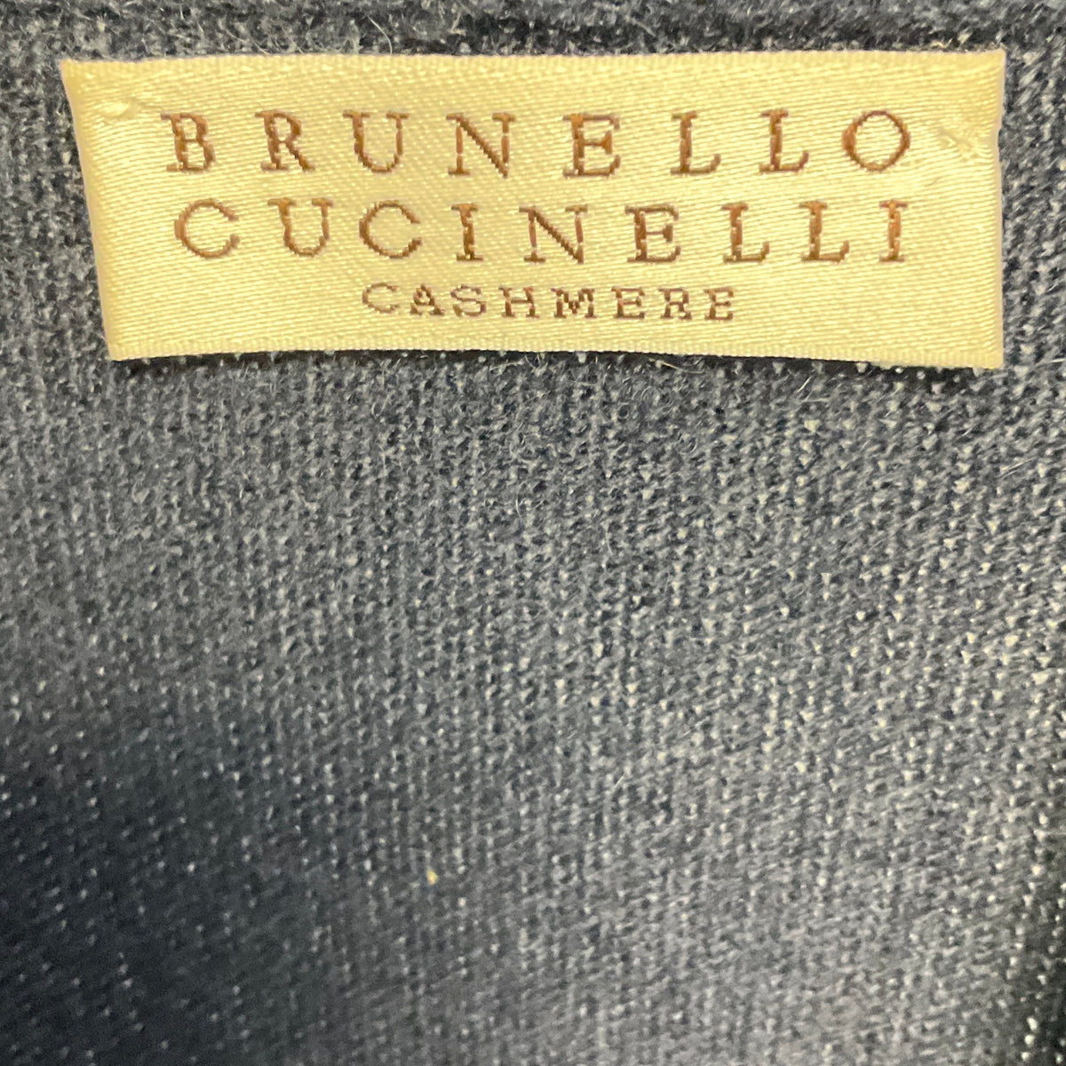 Brunello Cucinelli Navy Blue Pleated Detail Cashmere Knit Cardigan Sweater