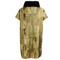 Load image into Gallery viewer, J. Mendel Olive Green / Brown Mink Fur Collar Short Sleeved Lamb Fur Coat with Silk Lining

