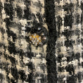 Load image into Gallery viewer, Edward Achour Black / White Belted Tweed Coat with Crystal Buttons
