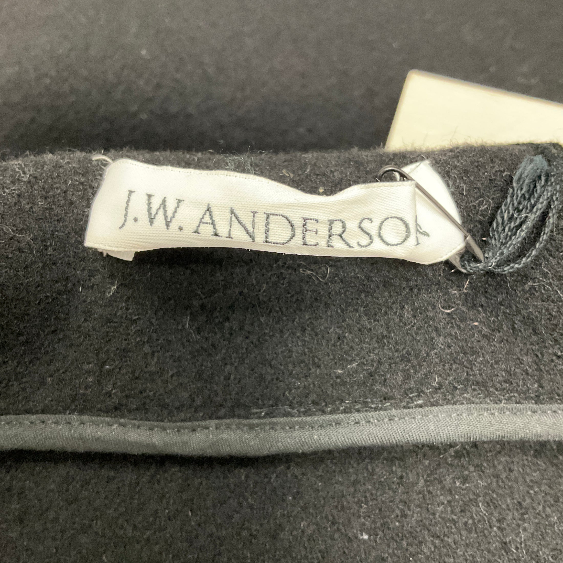 JW Anderson Black Oversize Collar Coat with Knot Buttons