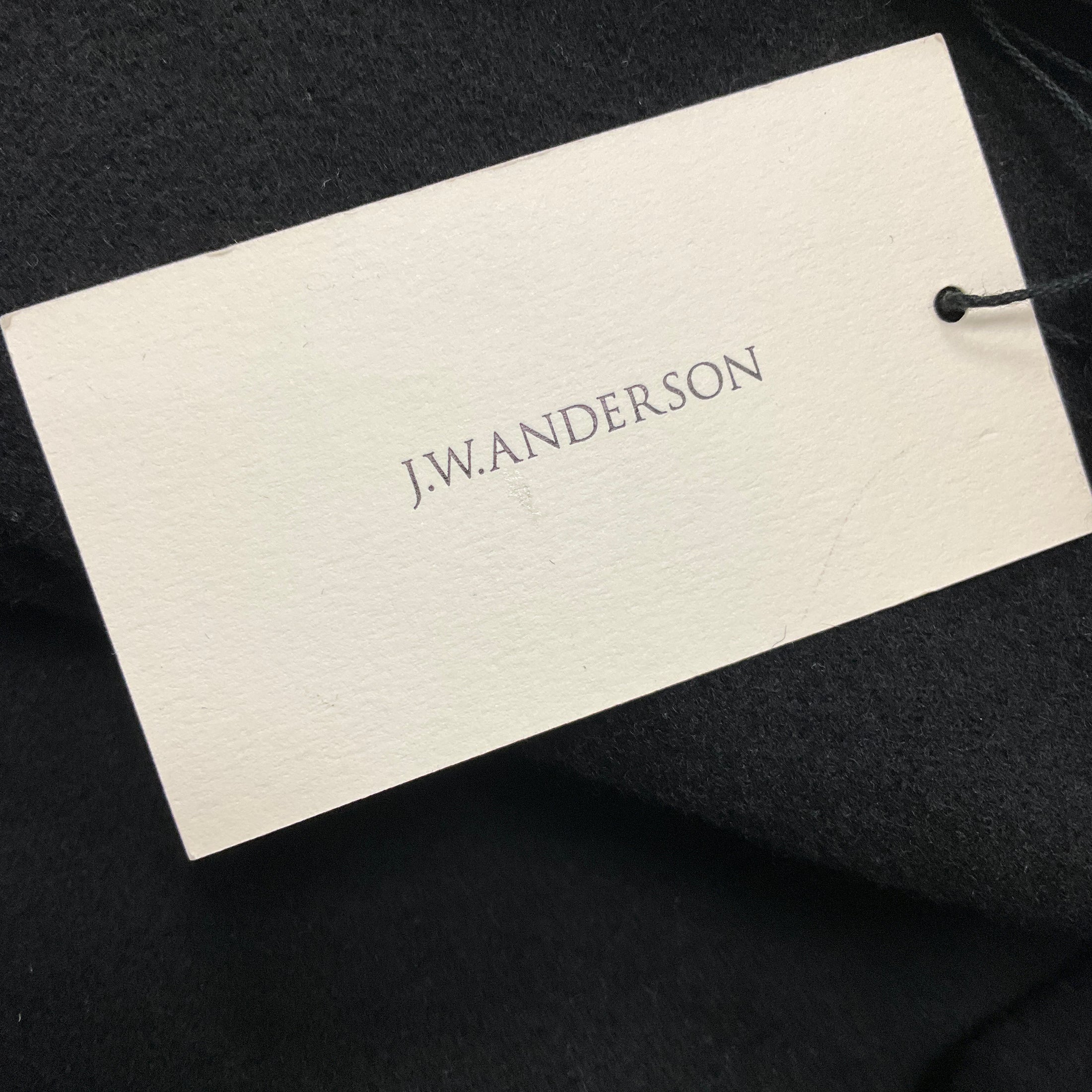 JW Anderson Black Oversize Collar Coat with Knot Buttons