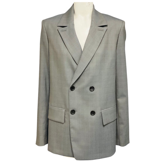 Tibi Grey Multi Grant Suiting Double Breasted Blazer