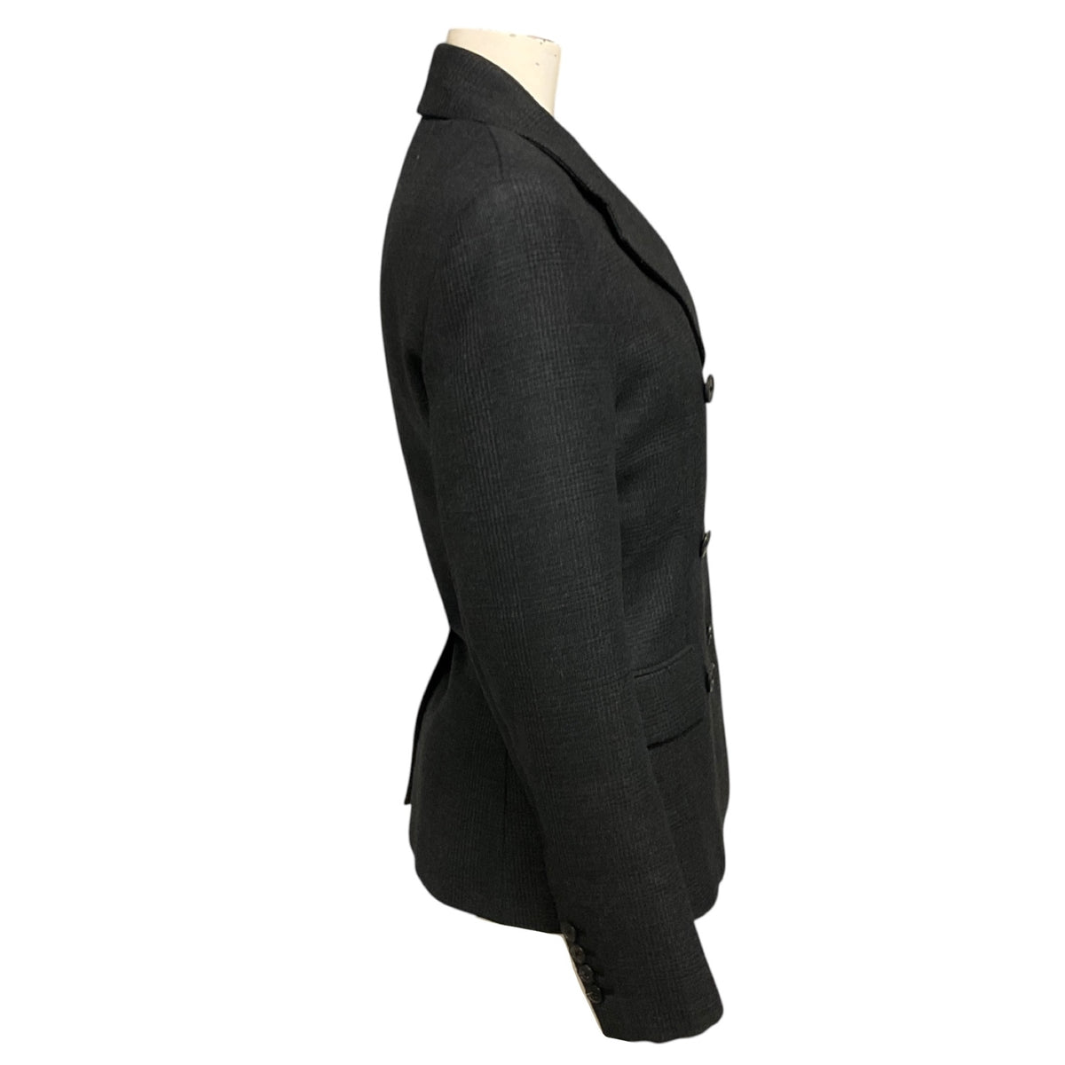 Prada Charcoal Grey Double Breasted Wool Plaid Blazer